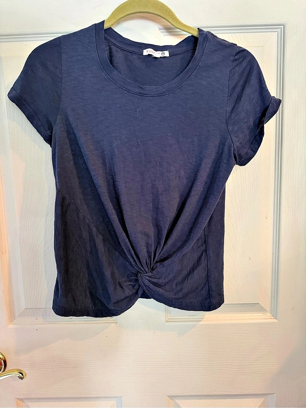 NWOT Sundry Knot Front Tee Short Sleeve in Blue
